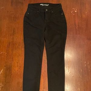 Black High Rise Single Button Jeans